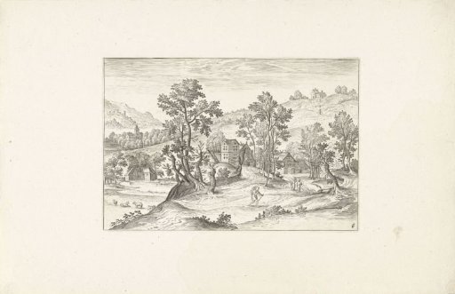 Landscape with walkers