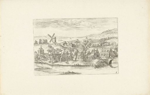 Landscape with a river and a windmill