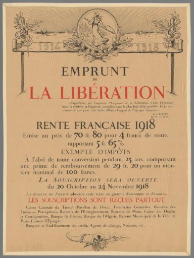 Liberation Loan. French Annuity 1918