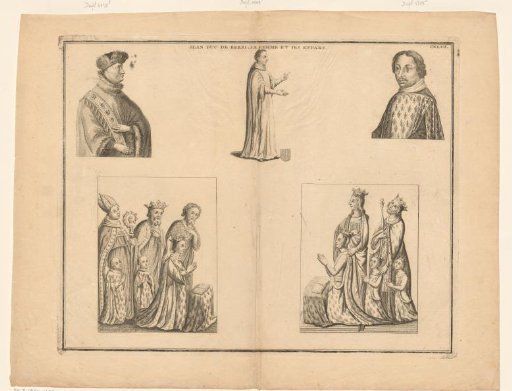 Portraits of John of Berry and his wife and children