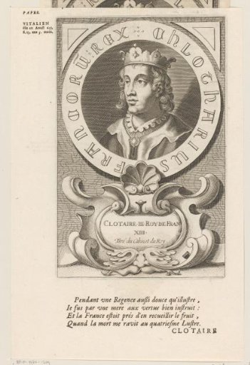 Portrait of Chlotharius III, King of Neustria and Burgundy