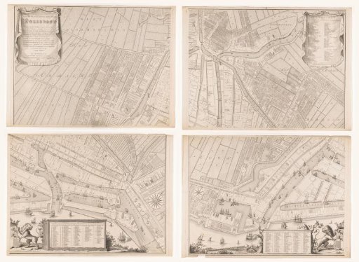 Map of Rotterdam, consisting of four parts