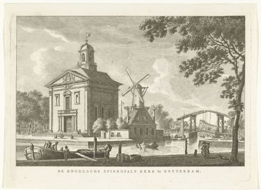 City view with English Church at Rotterdam