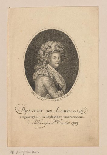 Portrait of Maria Louise of Savoy, Princess of Lamballe