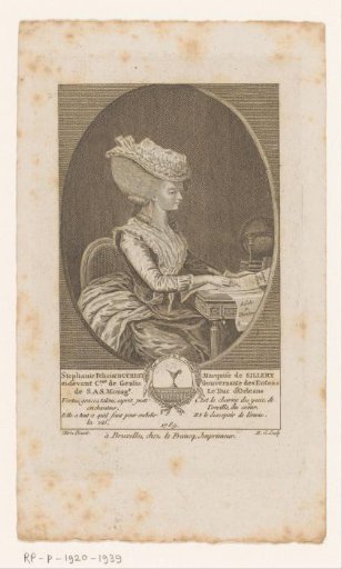 Portrait of Stéphanie Félicité, Countess of Genlis, at a Secretary Desk