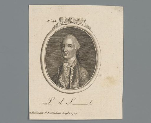 Portrait of an unknown man with a wig as "the Earl of S__"