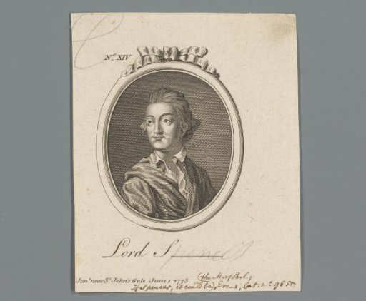 Portrait of an unknown man with a wig as "Lord S__th"