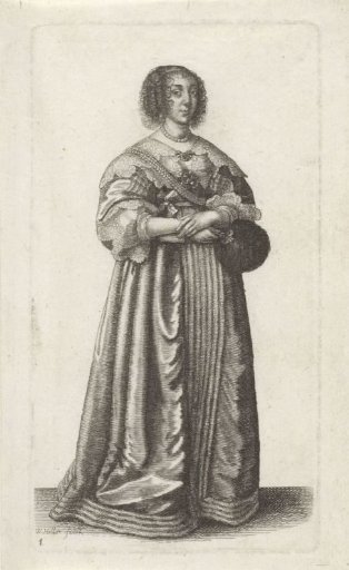 English lady of quality with a feathered fan