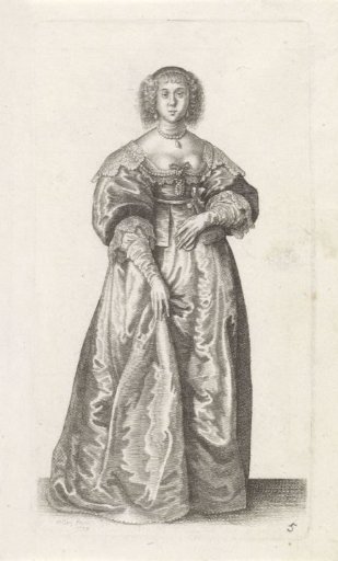 English lady of quality with a ribbon around her waist