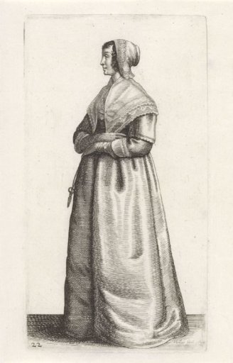 English woman with a small scissors at her belt