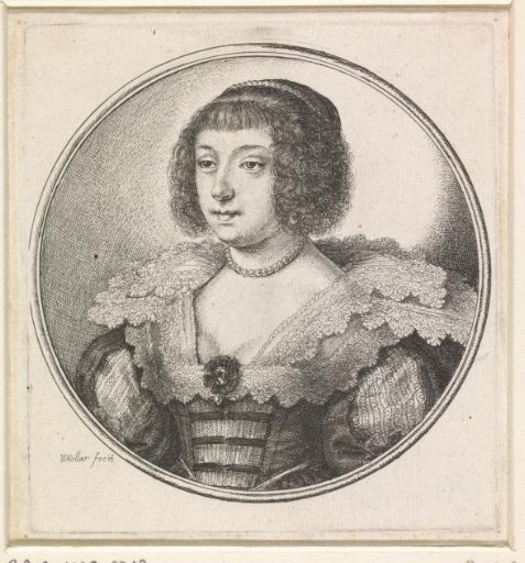 Woman with Elaborate Lace Collar and Pearl Necklace