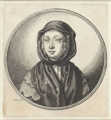 Woman with a black headscarf