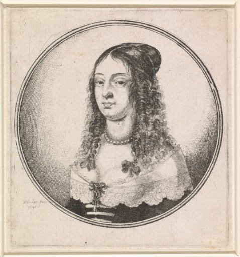 Woman with Low Neckline and Pearl Necklace