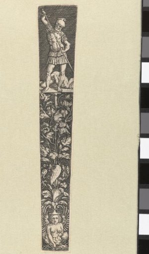 Design for a dagger scabbard with a soldier