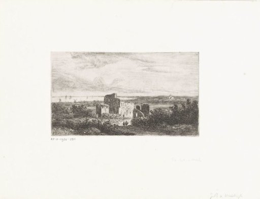 Coastal landscape with a ruin