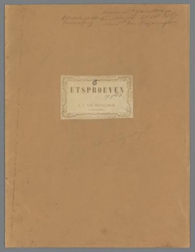 Cover with seven photographic reproductions of etching proofs by Johannes Pieter van Wisselingh