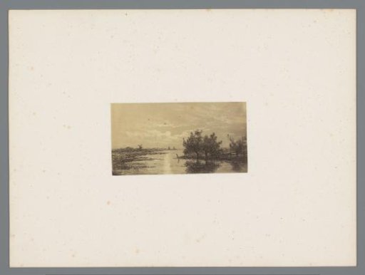 Photographic Reproduction of a Print of a Water Landscape with Windmills after Johannes Pieter van Wisselingh