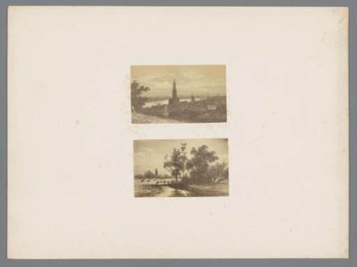 Photographic Reproduction of a Print of a Landscape with a Town on a River after Johannes Pieter van Wisselingh