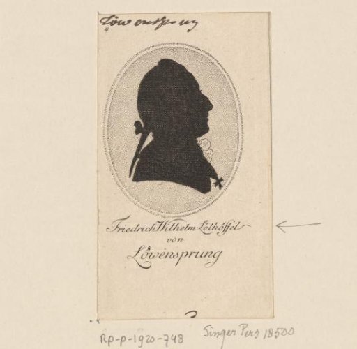 Silhouette portrait of Friedrich Wilhelm Lölhöffel von Löwensprung