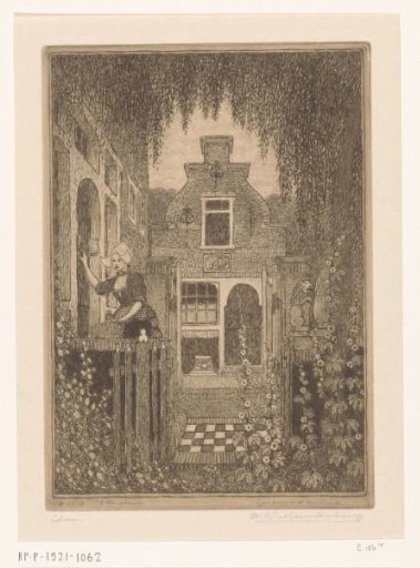 Woman in Traditional Dress Knocking on a Front Door in Edam