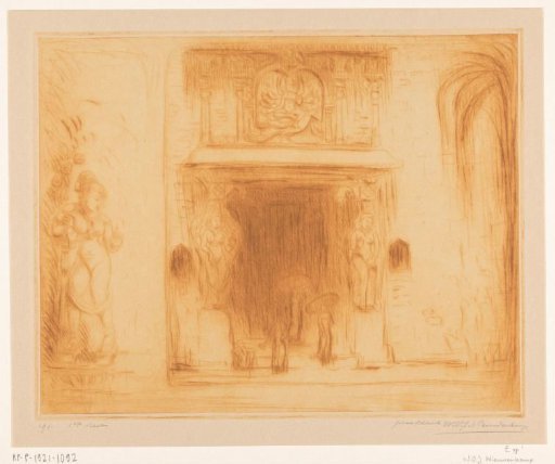 Figures at the Entrance of a Temple in British India