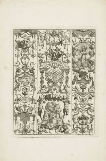 Grotesques with Diana and a winged female figure