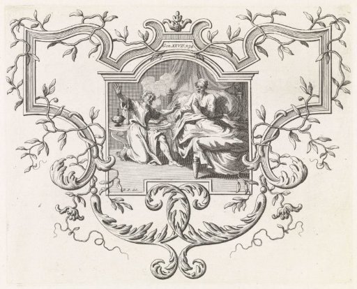 Esau with his father Isaac and Esau's hunting attributes