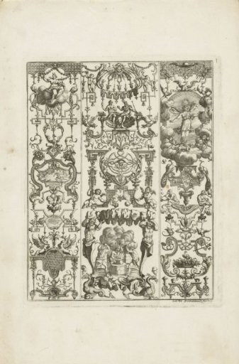Grotesques with Diana and a winged female figure