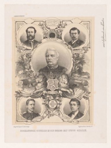 Portraits of five Dutch officers