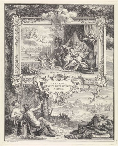 Allegorical representation on the occasion of the marriage of David Leeuw van Lennep and Hester Barnaart