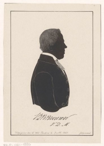 Silhouette portrait of Jan Daniël Beman Brouwer