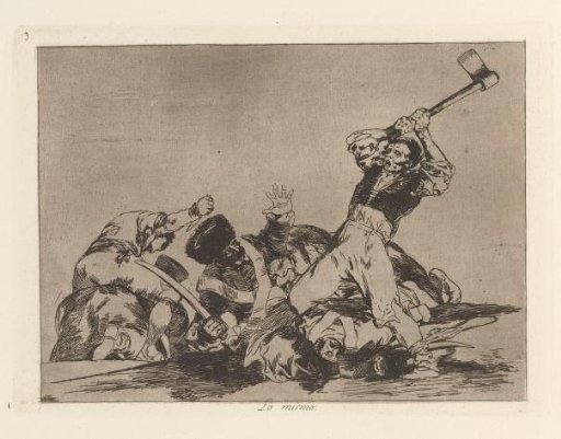 Man with an Axe about to Kill a Soldier