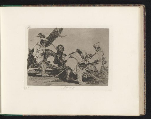 Three soldiers attempting to kill a man by strangulation with a rope around his neck