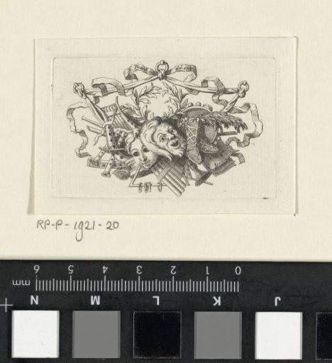 Vignette with Masks and Musical Instruments