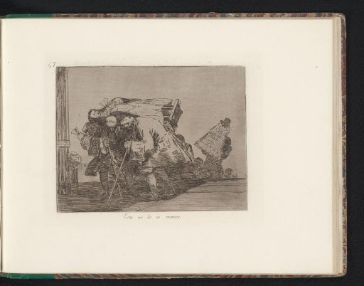 Old men stooping under the weight of a Marian image