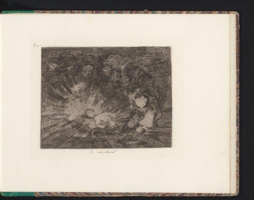 Partially buried dead woman surrounded by a halo of rays