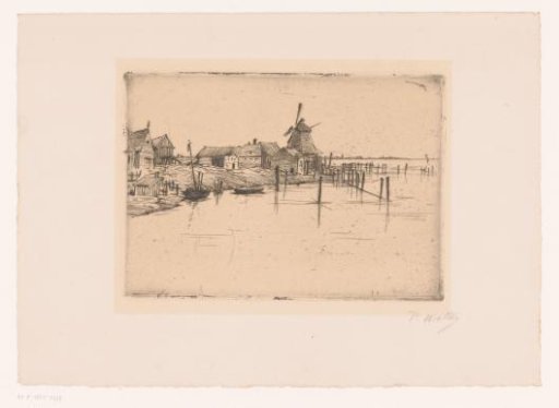 Landscape with Windmill by the Water, Possibly Marken