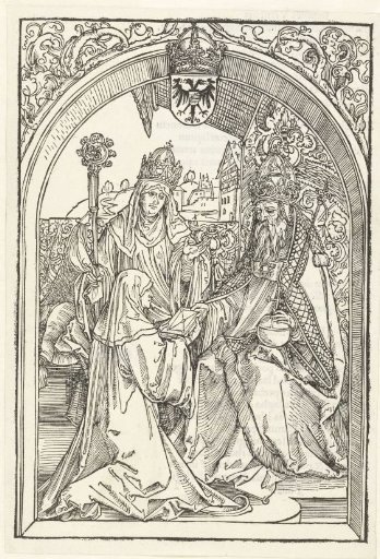 Roswitha of Gandersheim Presents an Exemplar of Her Book to Emperor Otto I