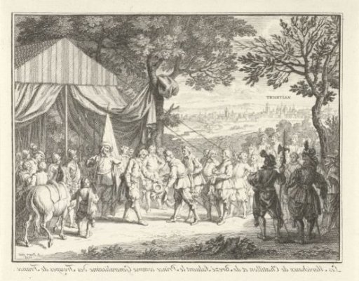 Field Marshals de Chatellon and de Brezé greet Prince Frederick Henry, 1632