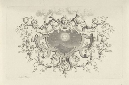 Radiant Star in an Ornamental Cartouche