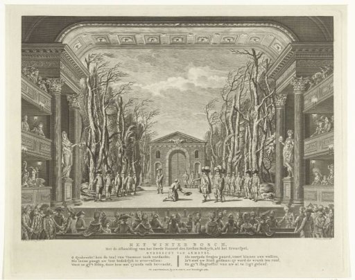Set with the winter forest in the Nieuwe Schouwburg in Amsterdam