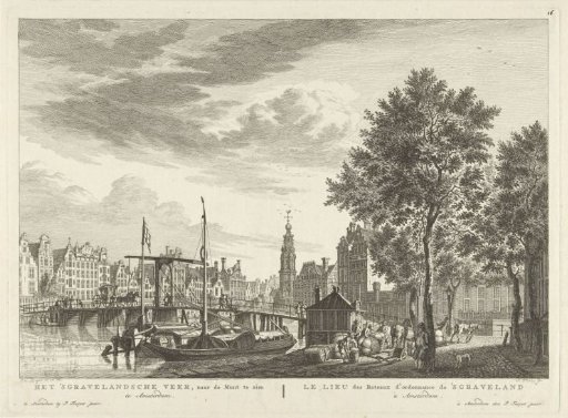 View of the Munttoren in Amsterdam, seen from the 's-Gravelandseveer