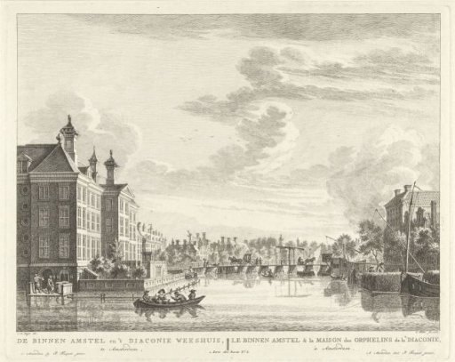 View of the Binnen-Amstel and the Deacon's Orphanage in Amsterdam