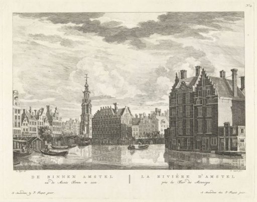 View of the Binnen-Amstel and the Mint Tower, Amsterdam