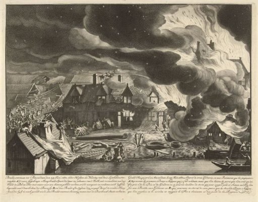 Fire in the Linen Mills on the Rampart at the Smallepadsgracht, 1680