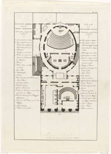 Floor Plan of the Third Floor of the Felix Meritis Building in Amsterdam