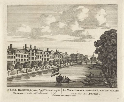 View of the Herengracht in Amsterdam from the Utrechtsestraat