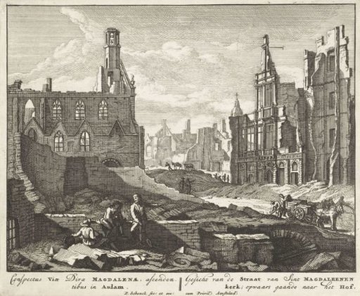 Ruins in the Magdalenasteenweg, Brussels, 1695