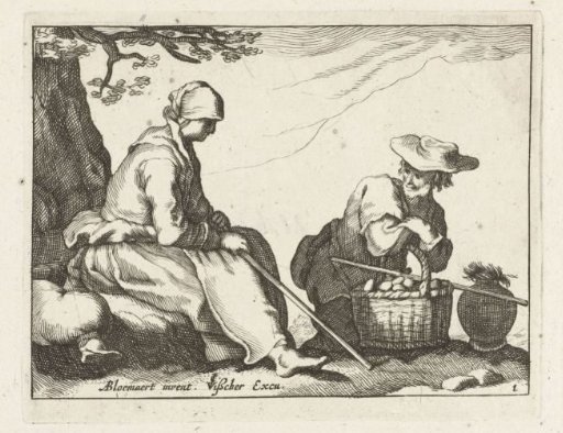 Woman and Man with a Basket of Eggs