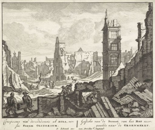 Ruins near the Grasmarkt, Brussels, 1695